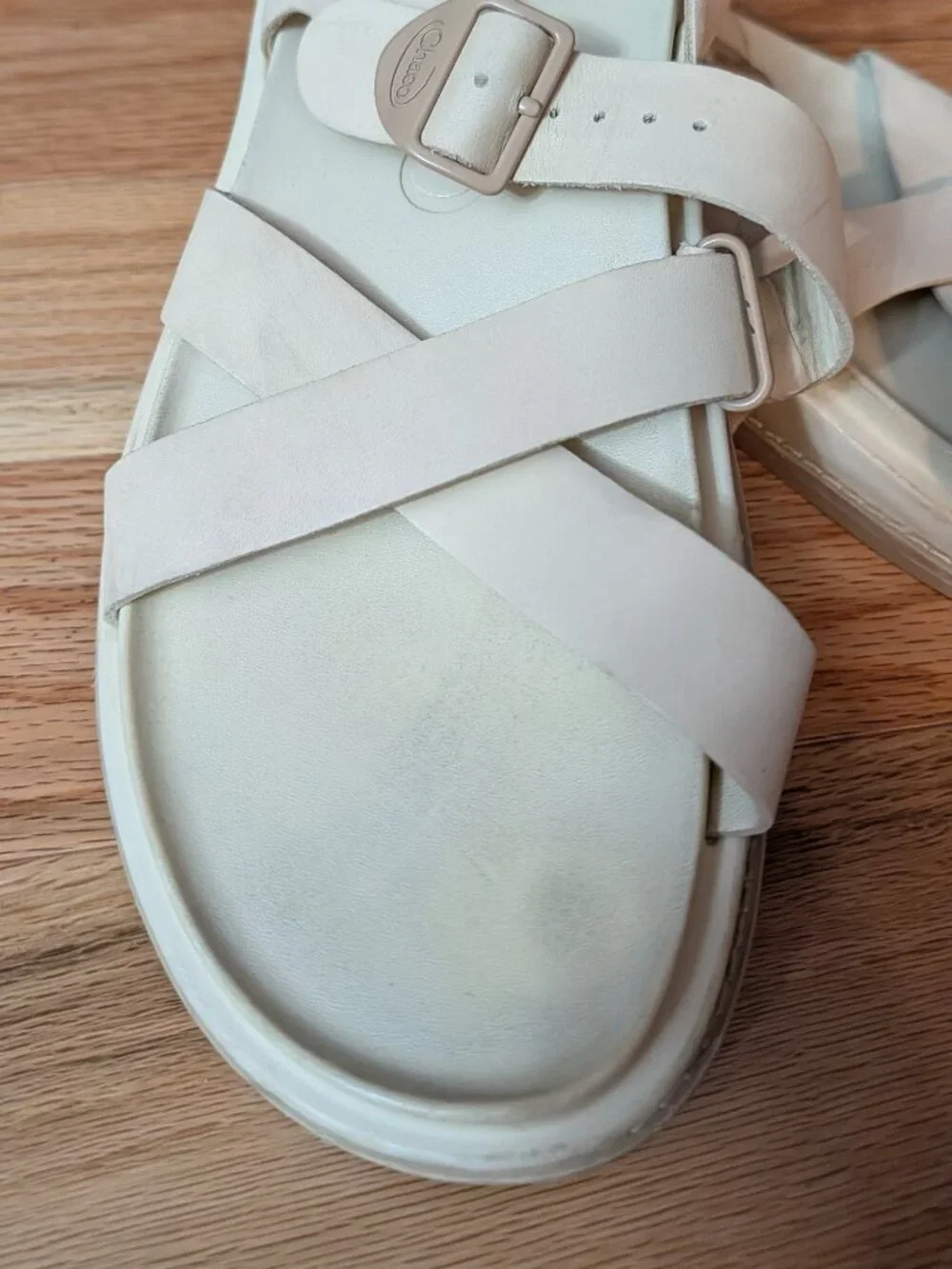 Chaco Townes Sandals cream leather sz 8 Angora Podiatrist Luvseat